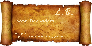 Loosz Bernadett névjegykártya